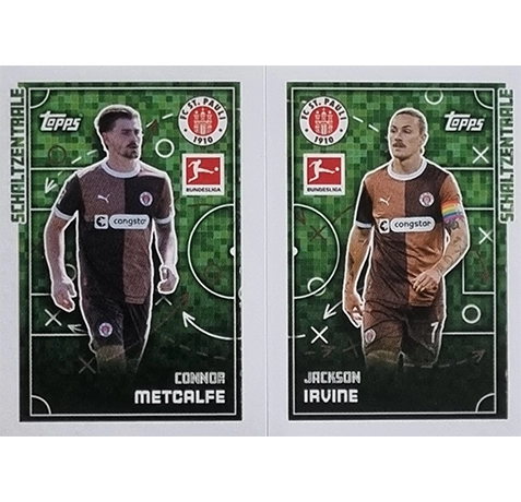 Topps Bundesliga Sticker Saison 2024/2025 / Sticker Nummer 369-370 Metcalve & Irvine