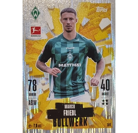 Topps Bundesliga Match Attax 2024/25 / Nr. 382 MARCO FRIEDL / BOLLWERK