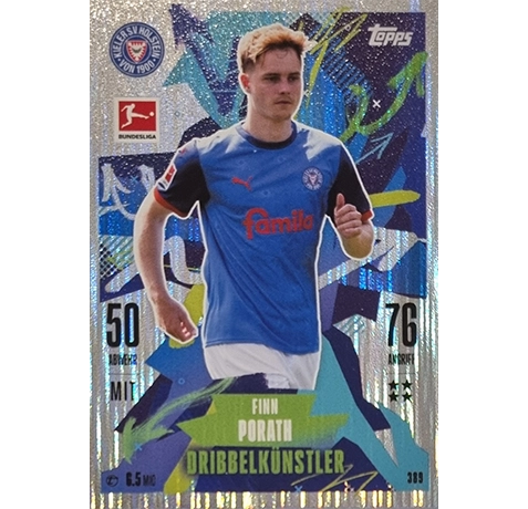 Topps Bundesliga Match Attax 2024/25 / Nr. 389 FINN PORATH / DRIBBELKÜNSTLER