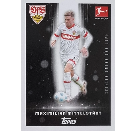 Topps Bundesliga Sticker Saison 2024/2025 / Sticker Nummer 396 Maximillian Mittelstädt / Spieler unter der Lupe