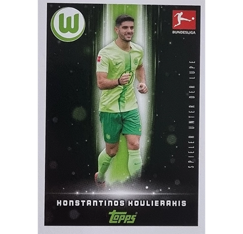 Topps Bundesliga Sticker Saison 2024/2025 / Sticker Nummer 415 Kostantinos Koulierakis / Spieler unter der Lupe