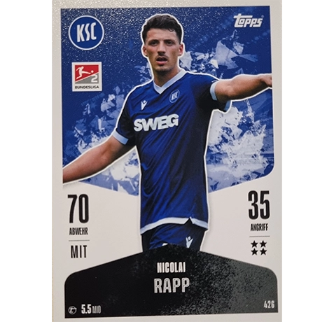 Topps Bundesliga Match Attax 2024/25 / Nr. 426 NICOLAI RAPP