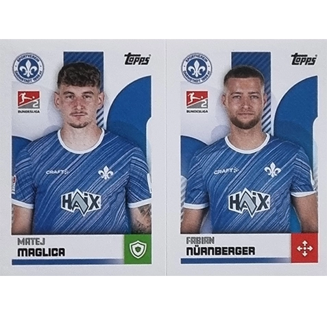 Topps Bundesliga Sticker Saison 2024/2025 / Sticker Nummer 440-441 Maglica & Nürnberger