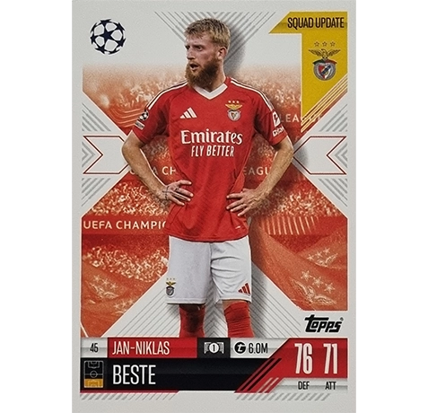 Topps Champions League EXTRA Match Attax 2024-2025 / 045 JAN-NIKLAS BESTE