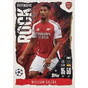 Topps Champions League EXTRA Match Attax 2024-2025 / 083 WILLIAM SALIBA / DEFENSIVE ROCK