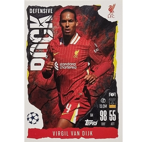 Topps Champions League EXTRA Match Attax 2024-2025 / 084 VIRGIL VAN DIJK / DEFENSIVE ROCK