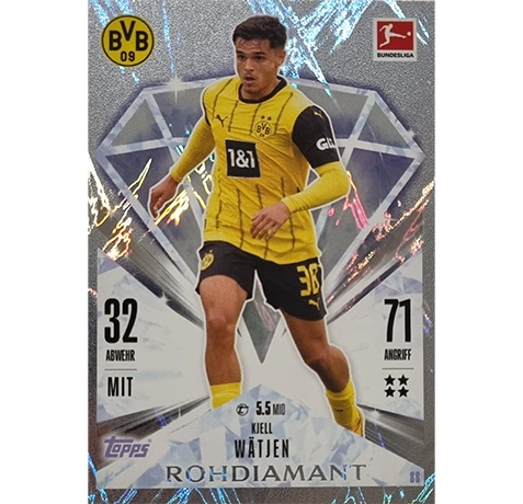 Topps Bundesliga Match Attax 2024/25 / Nr. 088 KJIEL WÄTJEN / ROHDIAMANT / NORMAL ODER PARALLEL NICHT AUSWÄHLBAR