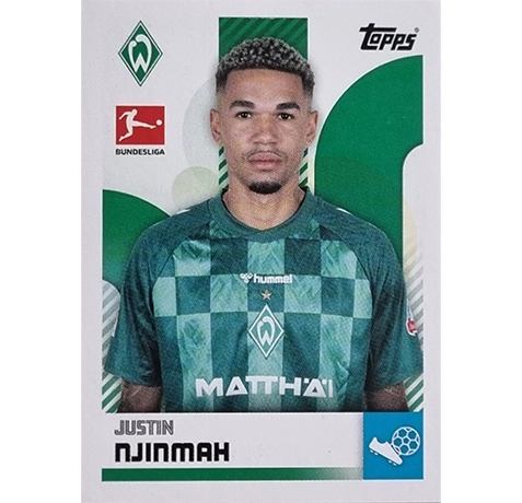 Topps Bundesliga Sticker Saison 2024/2025 / Sticker Nummer 091 Justin Njinmah