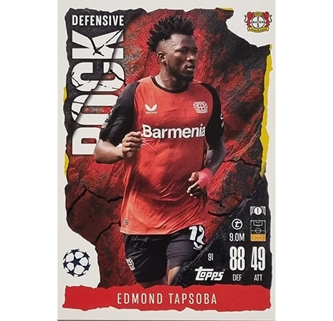 Topps Champions League EXTRA Match Attax 2024-2025 / 091 EDMOND TAPSOBA / DEFENSIVE ROCK