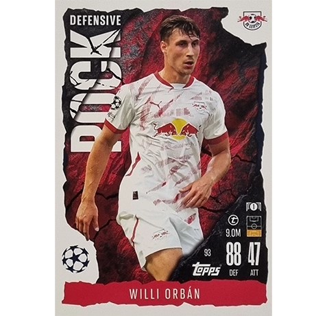 Topps Champions League EXTRA Match Attax 2024-2025 / 093 WILLI ORBAN / DEFENSIVE ROCK