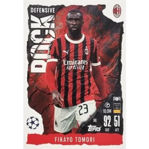 Topps Champions League EXTRA Match Attax 2024-2025 / 096 FIKAYO TOMORI / DEFENSIVE ROCK