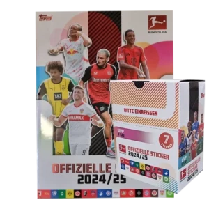 Topps Bundesliga Sticker Saison 2024/2025 / 1x Sammelalbum inkl 1x Display je 50x Stickertüten