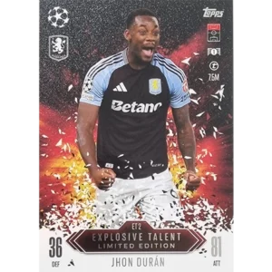 Topps Champions League EXTRA Match Attax 2024-2025 Limited Edition / ET 2 JHON DURAN / EXPLOSIVE TALENT