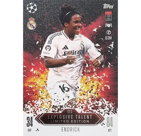 Topps Champions League EXTRA Match Attax 2024-2025 Limited Edition / ET 3 ENDRICK / EXPLOSIVE TALENT