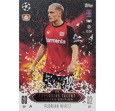 Topps Champions League EXTRA Match Attax 2024-2025 Limited Edition / ET 4 FLORIAN WIRTZ / EXPLOSIVE TALENT