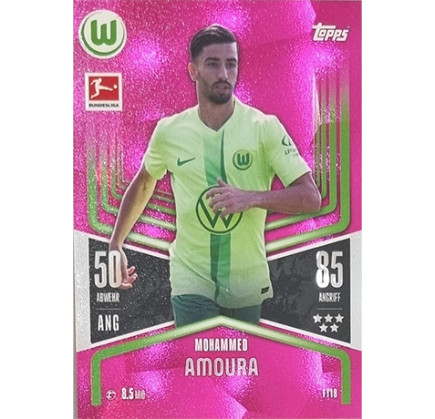 Topps Bundesliga Match Attax 2024/25 / Nr. FT 18 MOHAMMAD AMOURA PINK 52/99 / FLEX TECH KARTE