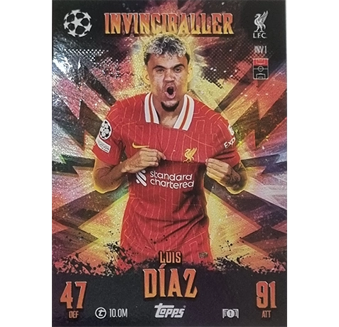 Topps Champions League EXTRA Match Attax 2024-2025 Limited Edition / INV 1 LUIS DIAZ / INVINCIBALLER