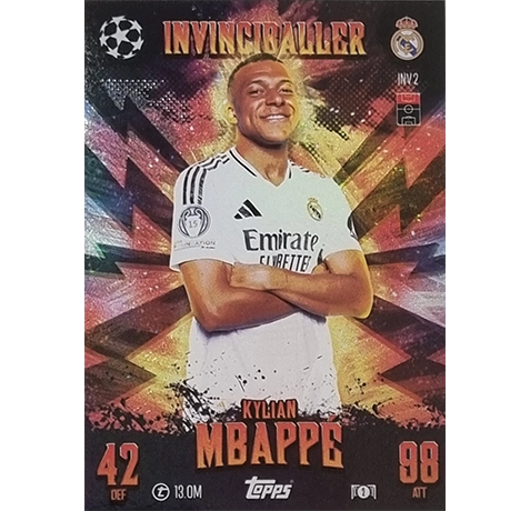 Topps Champions League EXTRA Match Attax 2024-2025 Limited Edition / INV 2 KYLIAN MBAPPE/ INVINCIBALLER