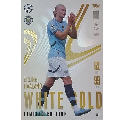 Topps Champions League EXTRA Match Attax 2024-2025 Limited Edition / LE 01 ERLING HAALAND / WHITE GOLD