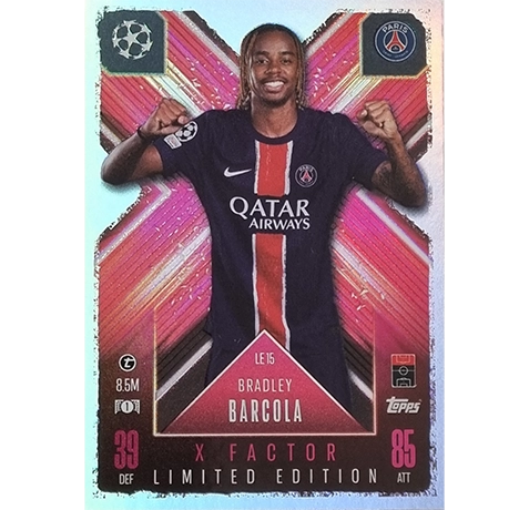 Topps Champions League EXTRA Match Attax 2024-2025 Limited Edition / LE 15 BRADLEY BARCOLA/ X-FACTOR