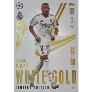 Topps Champions League EXTRA Match Attax 2024-2025 Limited Edition / LE 02 KYLIAN MBAPPE / WHITE GOLD