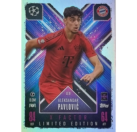 Topps Champions League EXTRA Match Attax 2024-2025 Limited Edition / LE 08 ALEKSANDAR PAVLOVIC / X-FACTOR