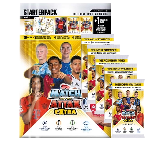 Topps Champions League Match Attax EXTRA 2024/2025 / Starterpack + 5x Booster