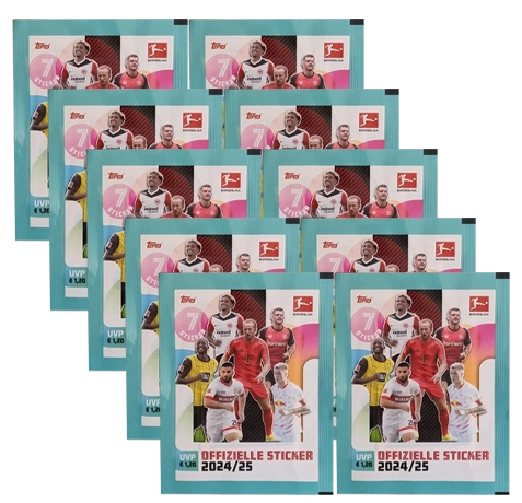 Topps Bundesliga Sticker Saison 2024/2025 / 10x Stickertüten