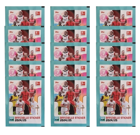 Topps Bundesliga Sticker Saison 2024/2025 / 15x Stickertüten