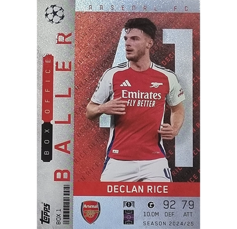 Topps Champions League EXTRA Match Attax 2024-2025 Limited Edition / BOX 1 DECLAN RICE / BOX OFFICE BALLER