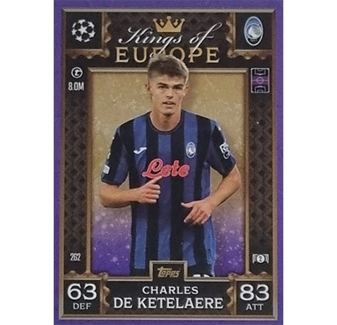 Topps Champions League EXTRA Match Attax 2024-2025 / 262 CHARLES DE KETELAERE / LILA PARALLEL