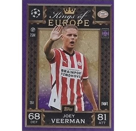 Topps Champions League EXTRA Match Attax 2024-2025 / 264 JOEY VEERMAN / LILA PARALLEL