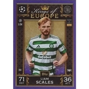 Topps Champions League EXTRA Match Attax 2024-2025 / 269 LIAM SCALES / LILA PARALLEL