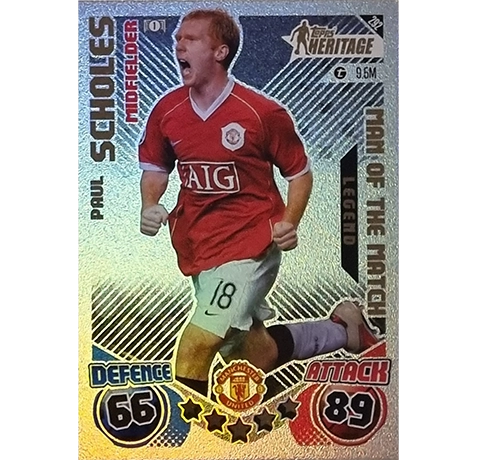Topps Champions League EXTRA Match Attax 2024-2025 / 292 PAUL SCHOLES / HERITAGE