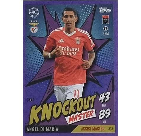 Topps Champions League EXTRA Match Attax 2024-2025 / 303 ANGEL DIE MARIA / LILA PARALLEL