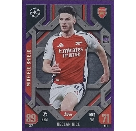 Topps Champions League EXTRA Match Attax 2024-2025 / 308 DECLAN RICE / LILA PARALLEL