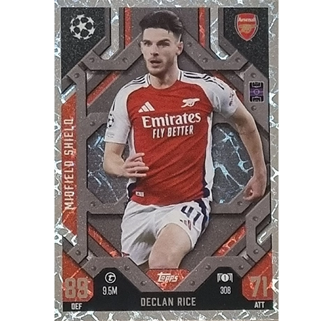 Topps Champions League EXTRA Match Attax 2024-2025 / 308 DECLAN RICE / MIDFIELD SHIELD