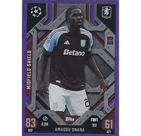 Topps Champions League EXTRA Match Attax 2024-2025 / 309 AMADOU ONANA / LILA PARALLEL