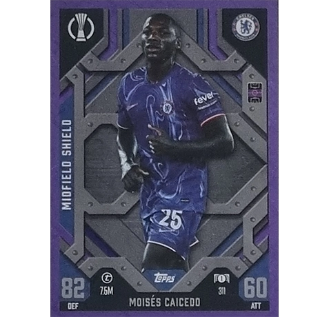 Topps Champions League EXTRA Match Attax 2024-2025 / 311 MOISES CAICEDO / LILA PARALLEL