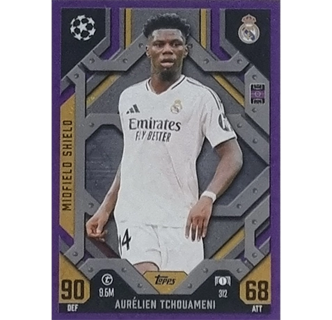 Topps Champions League EXTRA Match Attax 2024-2025 / 312 AURELIEN TCHOUAMENI / LILA PARALLEL