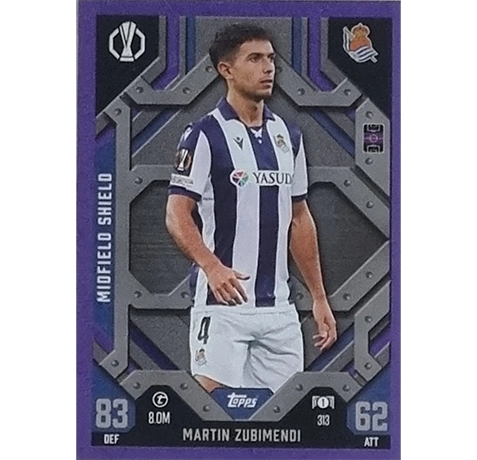 Topps Champions League EXTRA Match Attax 2024-2025 / 313 MARTIN ZUBIMENDI / LILA PARALLEL