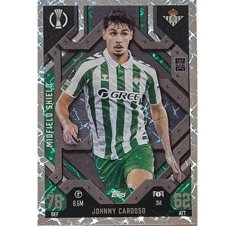 Topps Champions League EXTRA Match Attax 2024-2025 / 314 JOHNNY CARDOSO / MIDFIELD SHIELD