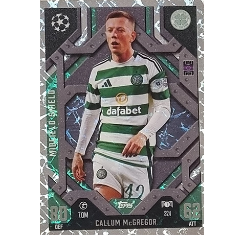 Topps Champions League EXTRA Match Attax 2024-2025 / 324 CALLUM McGREGOR / MIDFIELD SHIELD