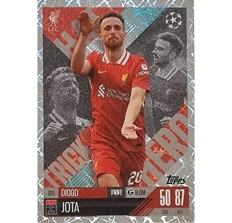 Topps Champions League EXTRA Match Attax 2024-2025 / 326 DIOGO JOTA / HATTRICK HERO