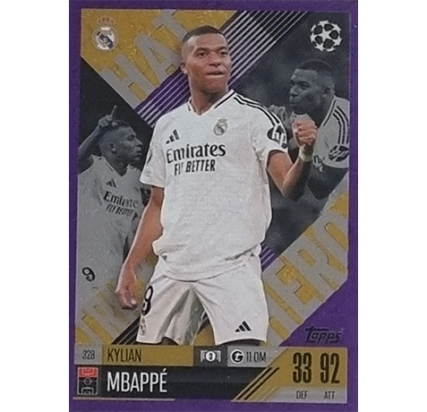 Topps Champions League EXTRA Match Attax 2024-2025 / 328 KYLIAN MBAPPE / LILA PARALLEL