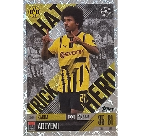 Topps Champions League EXTRA Match Attax 2024-2025 / 330 KARIM ADEYEMI / HATTRICK HERO