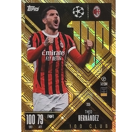 Topps Champions League EXTRA Match Attax 2024-2025 / 335 THEO HERNANDEZ / CLUB 100