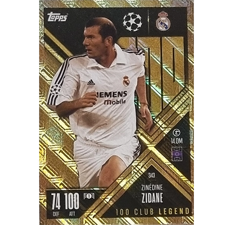 Topps Champions League EXTRA Match Attax 2024-2025 / 343 ZINEDINE ZIDANE / CLUB 100