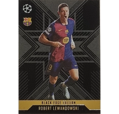 Topps Champions League EXTRA Match Attax 2024-2025 / BLA 8 ROBERT LEWANDOWSKI / BLACK EDGE EDITION