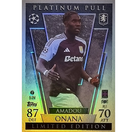 Topps Champions League EXTRA Match Attax 2024-2025 / PL 1 AMADOU ONANA / PLATINIUM PULL